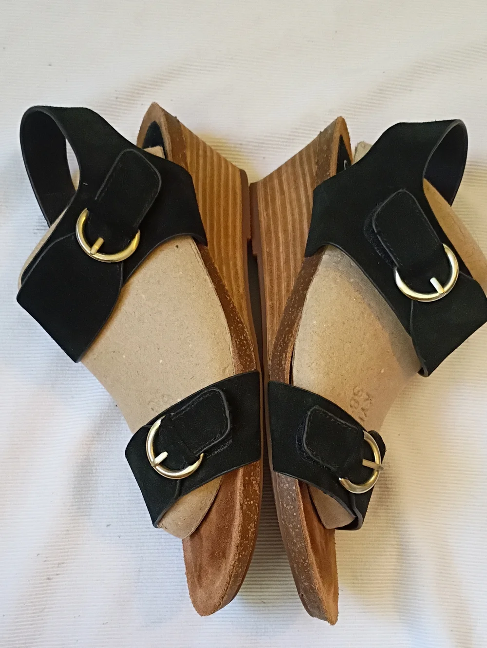 Sofft Black Wedge Black Suede Sandals